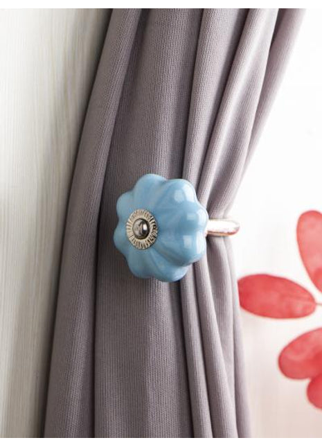 Curtain Tie Backs Hook Decorative Wall Hook-Turquoise (Set of Two)