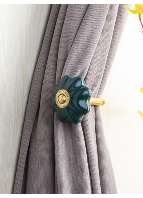 Curtain Tie Backs Hook Decorative Wall Hook-Green (Set of Two)