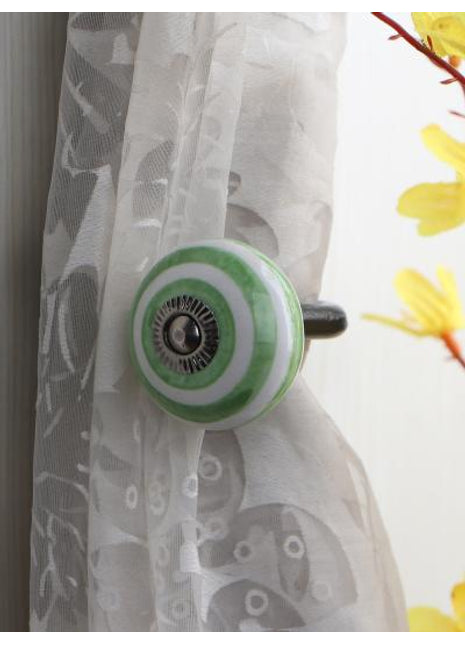 Curtain Tie Backs Hook Decorative Wall Hook-Green (Set of Two)