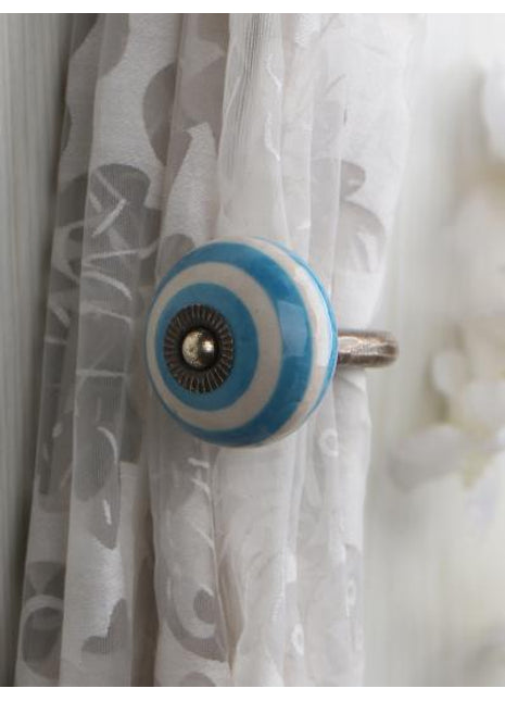 Curtain Tie Backs Hook Decorative Wall Hook-Turquoise (Set of Two)