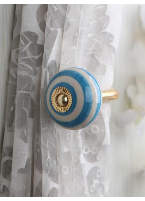 Curtain Tie Backs Hook Decorative Wall Hook-Turquoise (Set of Two)