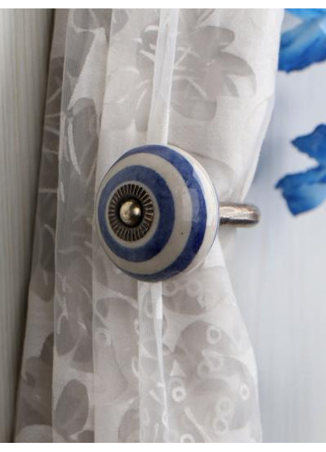 Curtain Tie Backs Hook Decorative Wall Hook-Blue (Set of Two)