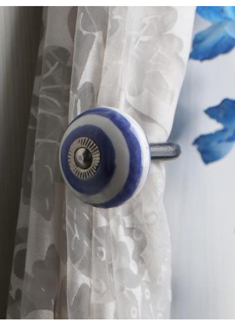 Curtain Tie Backs Hook Decorative Wall Hook-Blue (Set of Two)