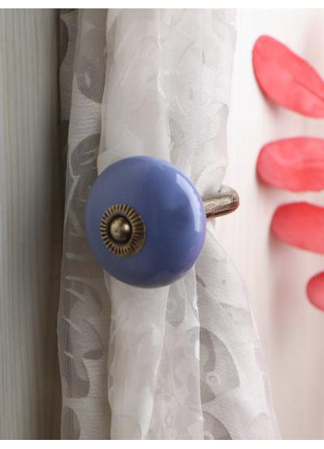Curtain Tie Backs Hook Decorative Wall Hook- Light Purple (Set of Two)