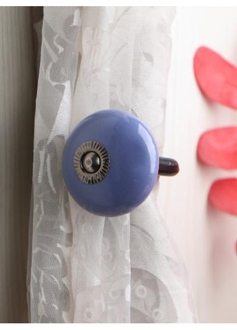 Curtain Tie Backs Hook Decorative Wall Hook- Light Purple (Set of Two)