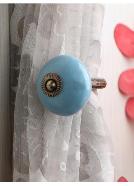 Curtain Tie Backs Hook Decorative Wall Hook-Turquoise (Set of Two)
