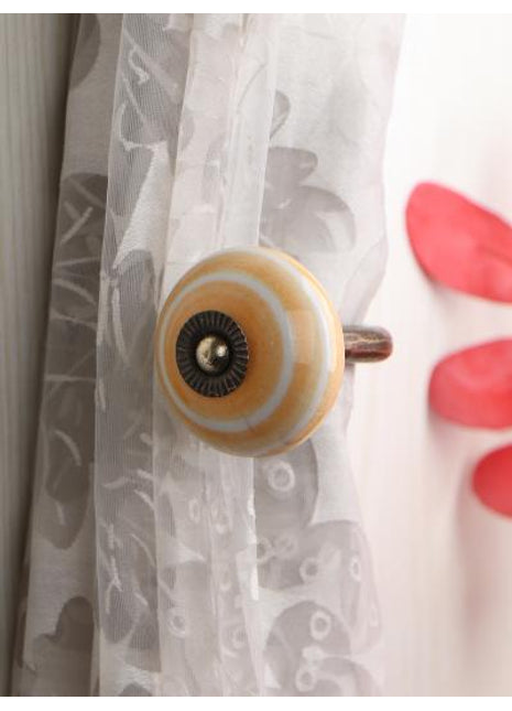 Curtain Tie Backs Hook Decorative Wall Hook-Yellow (Set of Two)