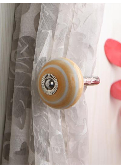 Curtain Tie Backs Hook Decorative Wall Hook-Yellow (Set of Two)