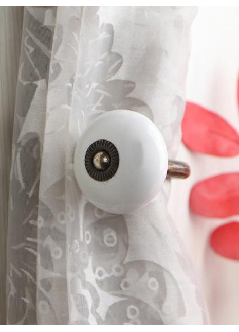 Curtain Tie Backs Hook Decorative Wall Hook- White (Set of Two)