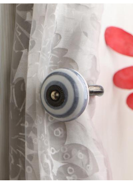 Curtain Tie Backs Hook Decorative Wall Hook-Gray (Set of Two)