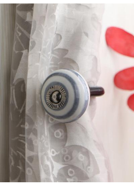 Curtain Tie Backs Hook Decorative Wall Hook-Gray (Set of Two)