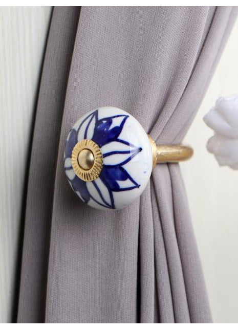 Curtain Tie Backs Hook Decorative Wall Hook-Blue (Set of Two)