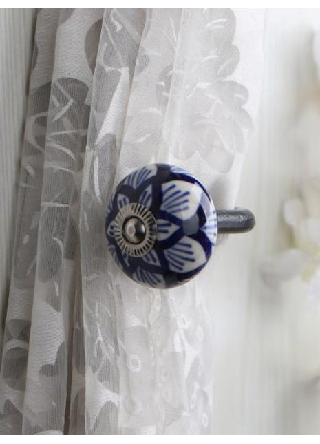 Curtain Tie Backs Hook Decorative Wall Hook-Blue (Set of Two)