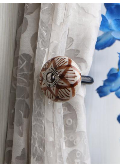 Curtain Tie Backs Hook Decorative Wall Hook-Brown (Set of Two)
