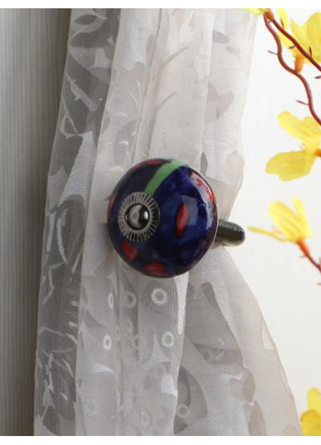 Curtain Tie Backs Hook Decorative Wall Hook-Blue (Set of Two)