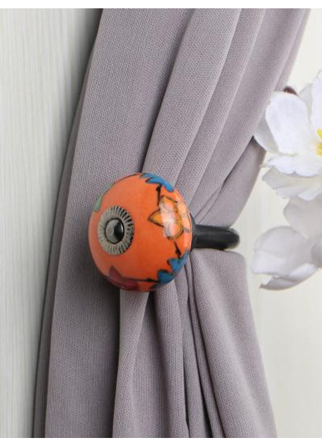 Curtain Tie Backs Hook Decorative Wall Hook-Orange (Set of Two)
