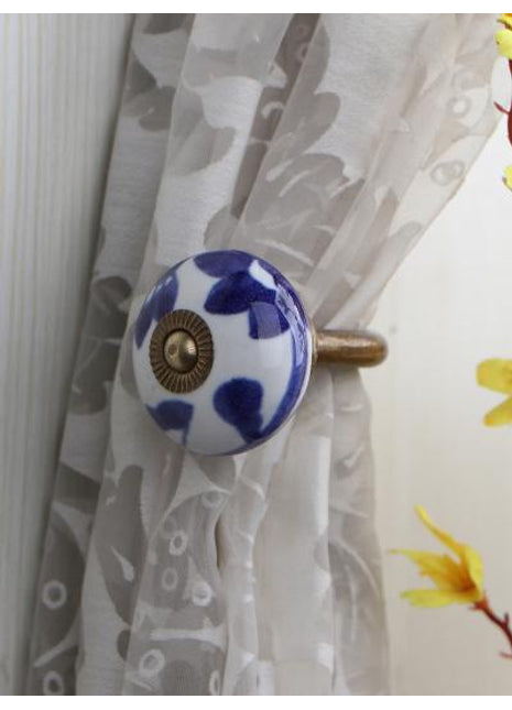 Curtain Tie Backs Hook Decorative Wall Hook-Blue (Set of Two)