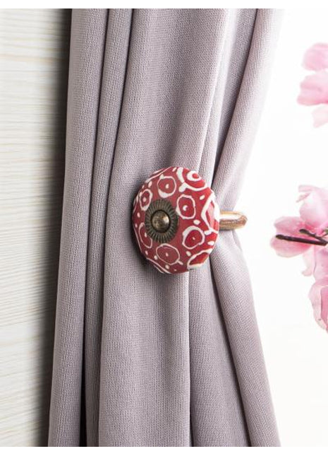 Curtain Tie Backs Hook Decorative Wall Hook- Red ( set of two)