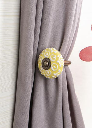 Curtain Tie Backs Hook Decorative Wall Hook- Yellow ( set of two)