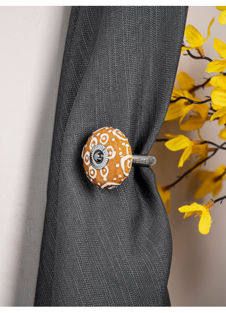 Curtain Tie Backs Hook Decorative Wall Hook- Brown (Set of Two)