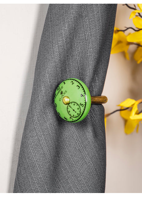 Curtain Tie Backs Hook Decorative Wall Hook- Green (Set of Two)
