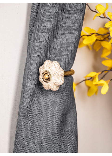 Curtain Tie Backs Hook Decorative Wall Hook- Crackle (Set of Two)