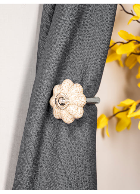 Curtain Tie Backs Hook Decorative Wall Hook- Crackle (Set of Two)