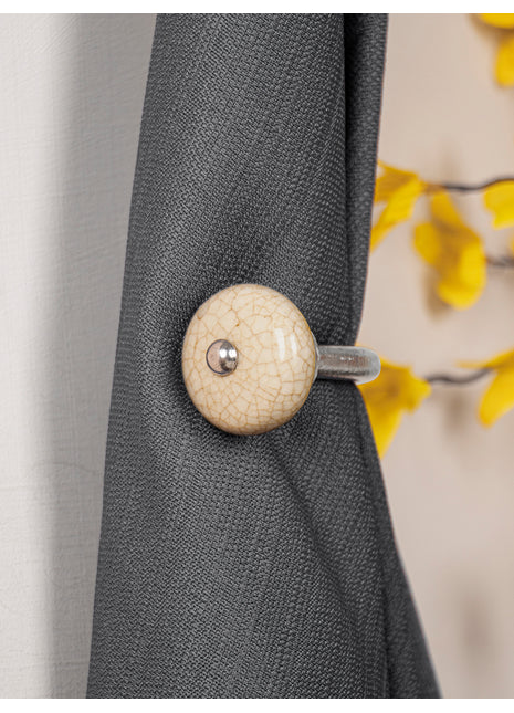 Curtain Tie Backs Hook Decorative Wall Hook- Crackle (Set of Two)