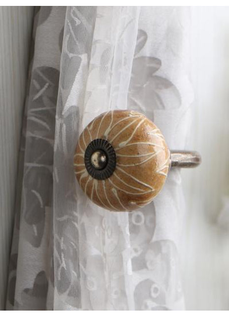Curtain Tie Backs Hook Decorative Wall Hook-Brown (Set of Two)