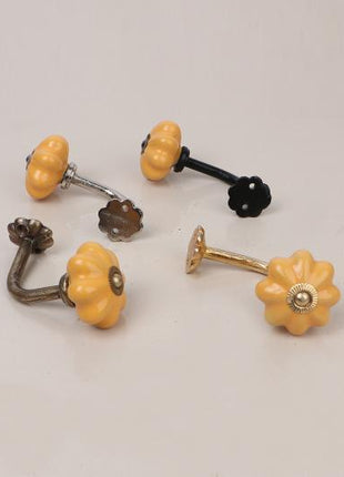 Curtain Tie Backs Hook Decorative Wall Hook-Yellow (Set of Two)