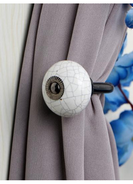 Curtain Tie Backs Hook Decorative Wall Hook-White Base (Set of Two)