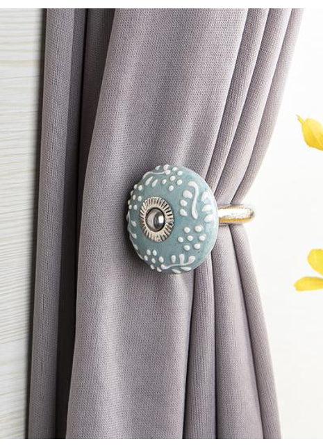 Curtain Tie Backs Hook Decorative Wall Hook- Turquoise ( set of two)