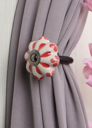 Curtain Tie Backs Hook Decorative Wall Hook-Red (Set of Two)