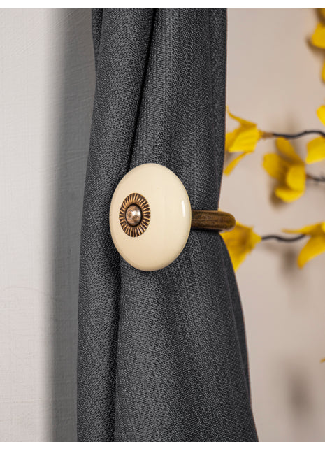 Curtain Tie Backs Hook Decorative Wall Hook-off White (Set of Two)