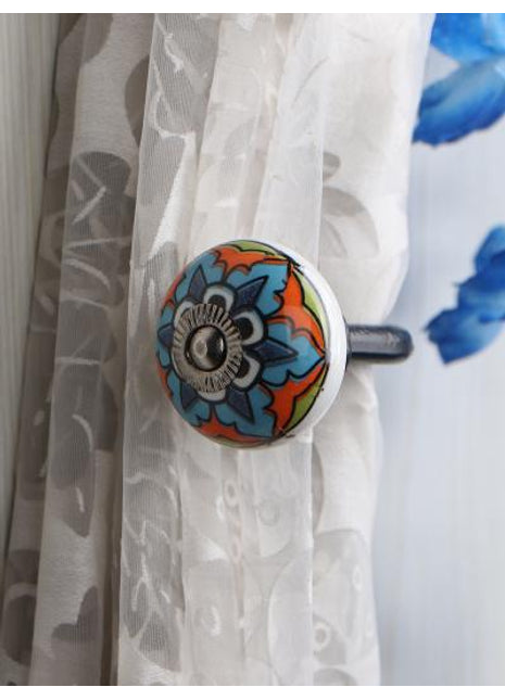 Curtain Tie Backs Hook Decorative Wall Hook-Multicolor (Set of Two)