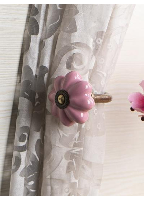 Curtain Tie Backs Hook Decorative Wall Hook-Pink (Set of Two)