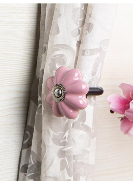 Curtain Tie Backs Hook Decorative Wall Hook-Pink (Set of Two)