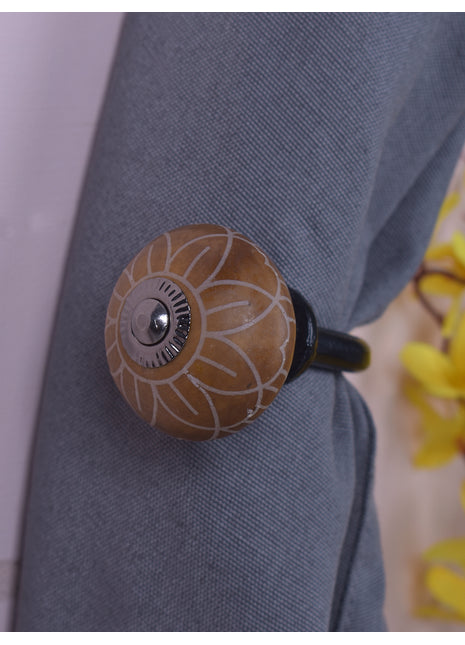 Curtain Tie Backs Hook Decorative Wall Hook- Brown (Set of Two)