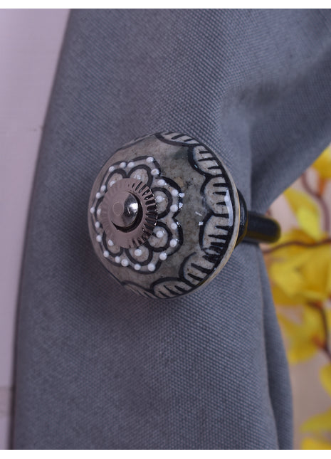 Curtain Tie Backs Hook Decorative Wall Hook- Gray (Set of Two)