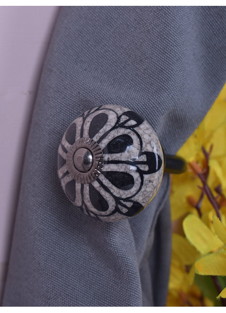 Curtain Tie Backs Hook Decorative Wall Hook- Gray (Set of Two)