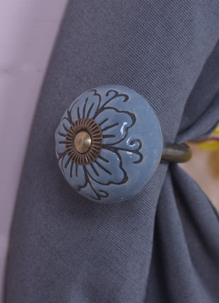 Curtain Tie Backs Hook Decorative Wall Hook- Turquoise (Set of Two)