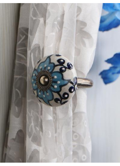 Curtain Tie Backs Hook Decorative Wall Hook-Turquoise (Set of Two)