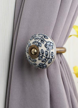 Curtain Tie Backs Hook Decorative Wall Hook-Black Design (Set of Two)