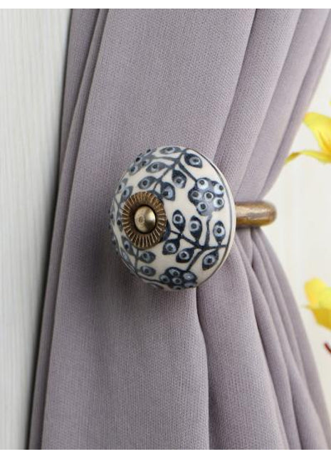 Curtain Tie Backs Hook Decorative Wall Hook-Black Design (Set of Two)