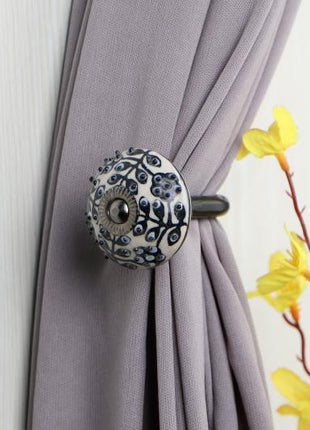 Curtain Tie Backs Hook Decorative Wall Hook-Black Design (Set of Two)
