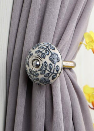 Curtain Tie Backs Hook Decorative Wall Hook-Black Design (Set of Two)