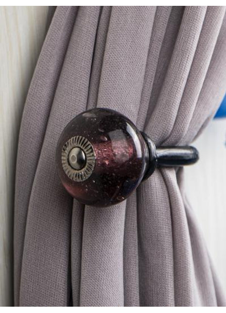 Curtain Tie Backs Hook Decorative Wall Hook- Purple (Set of Two)