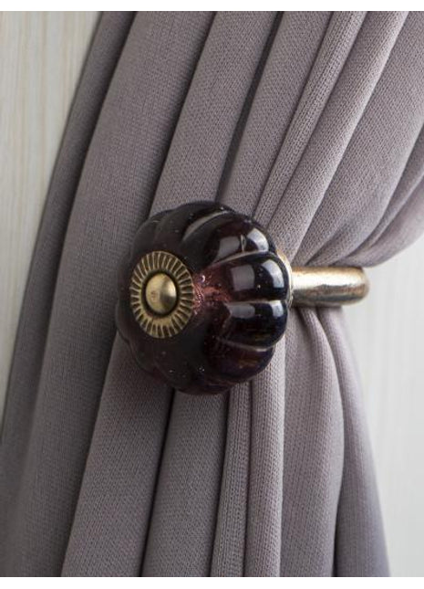 Curtain Tie Backs Hook Decorative Wall Hook- Brown (Set of Two)