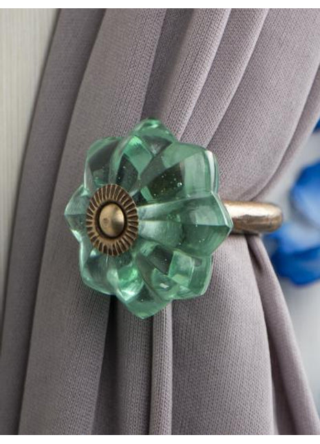 Curtain Tie Backs Hook Decorative Wall Hook-Green (Set of Two)