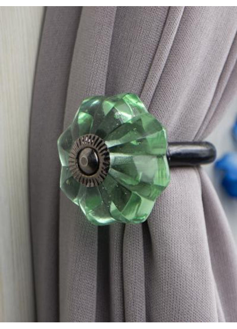 Curtain Tie Backs Hook Decorative Wall Hook-Green (Set of Two)